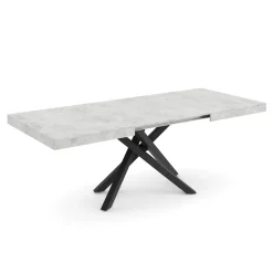 Esstisch ausziehbar LUCIANO 140/220 x 90 cm grau/schwarz