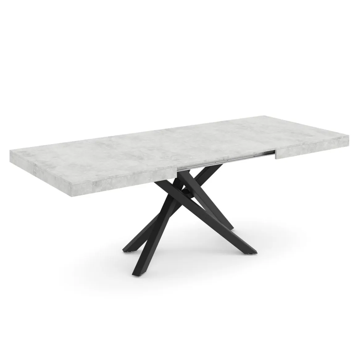 Esstisch ausziehbar LUCIANO 140/220 x 90 cm grau/schwarz
