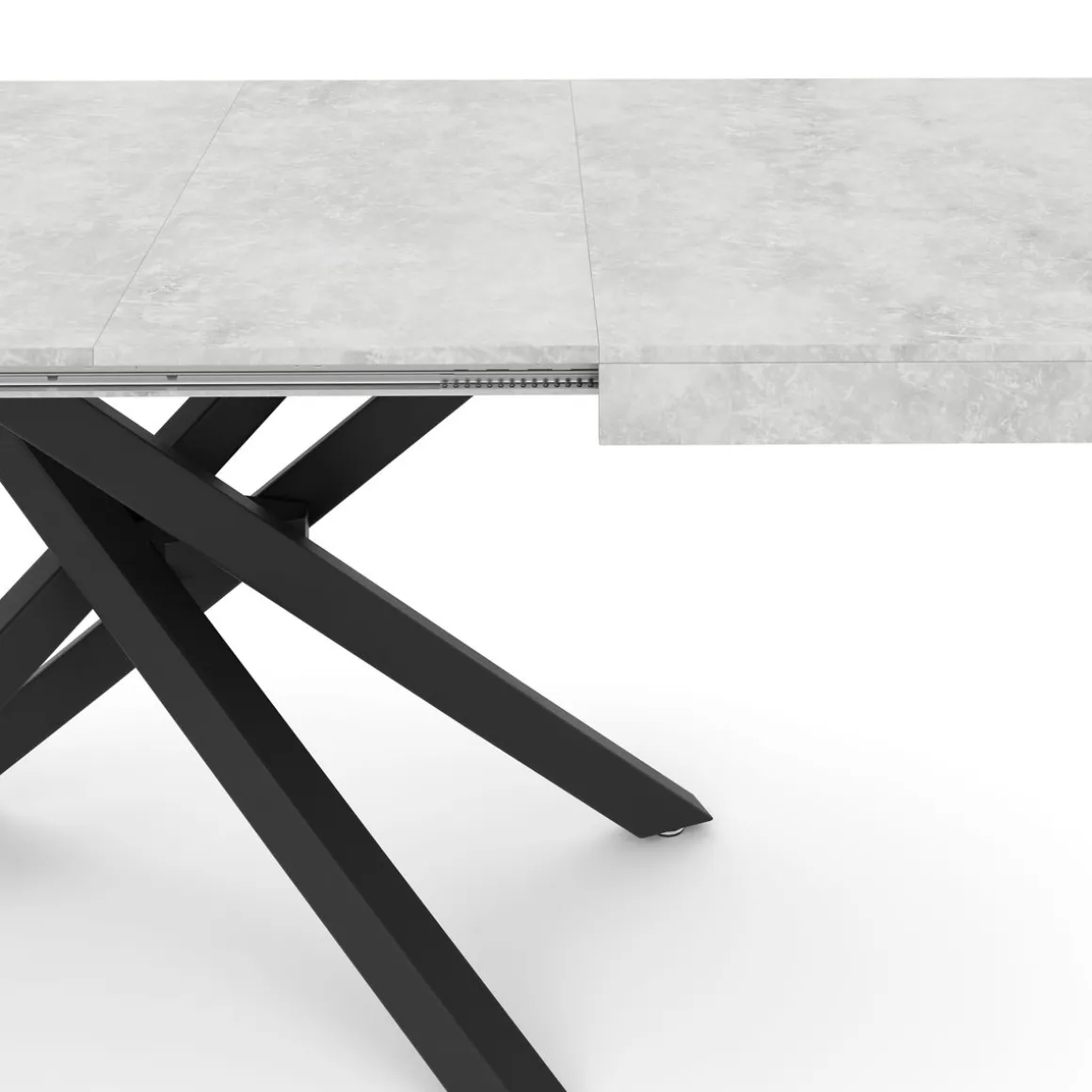 Esstisch ausziehbar LUCIANO 140/220 x 90 cm grau/schwarz