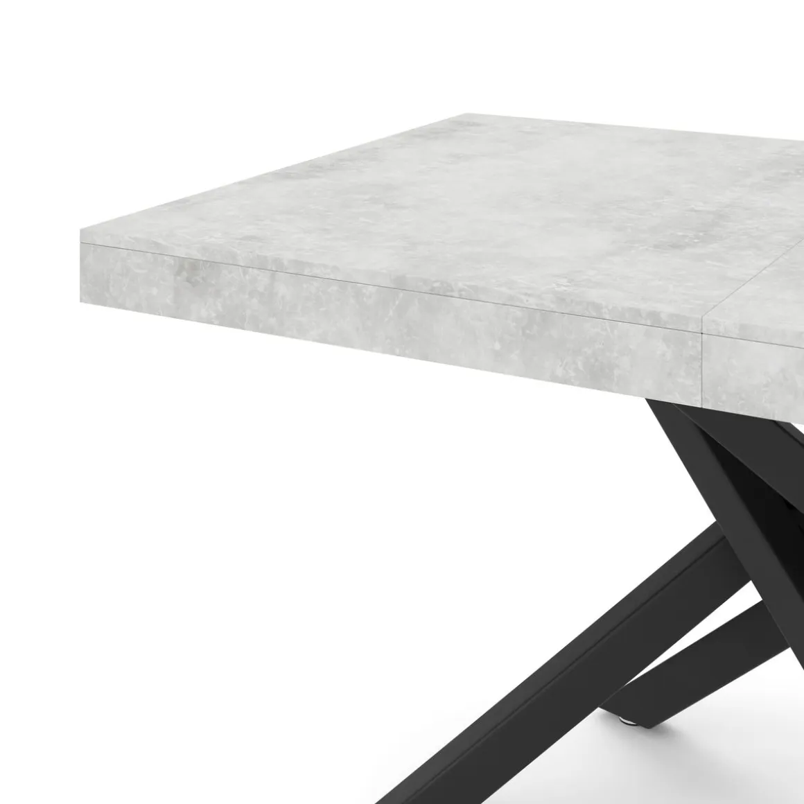 Esstisch ausziehbar LUCIANO 140/220 x 90 cm grau/schwarz