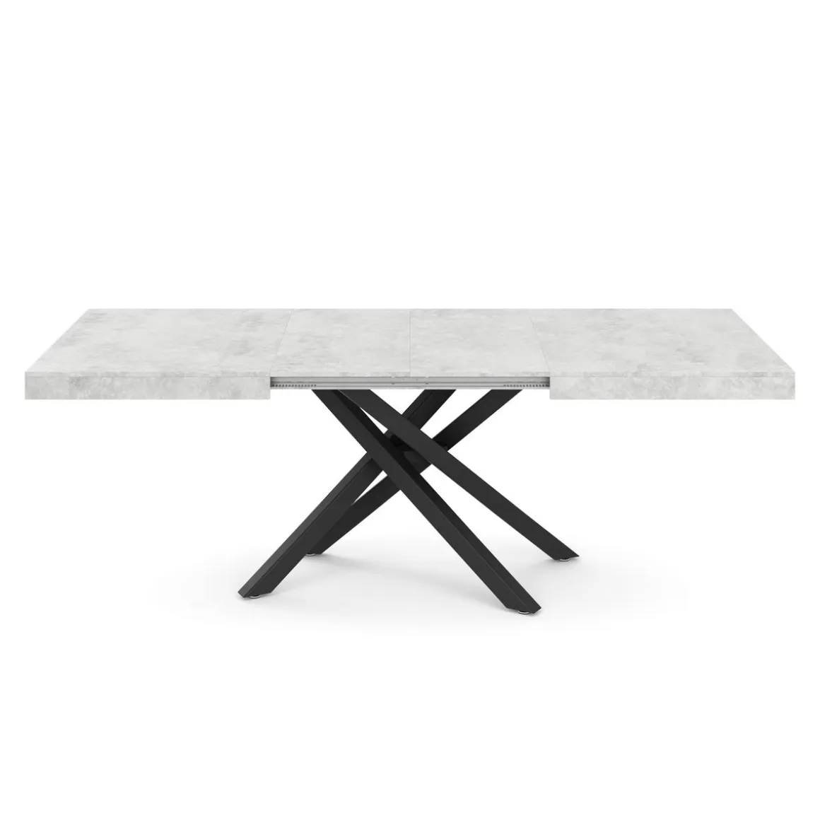 Esstisch ausziehbar LUCIANO 140/220 x 90 cm grau/schwarz