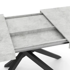 Esstisch ausziehbar LUCIANO 140/220 x 90 cm grau/schwarz