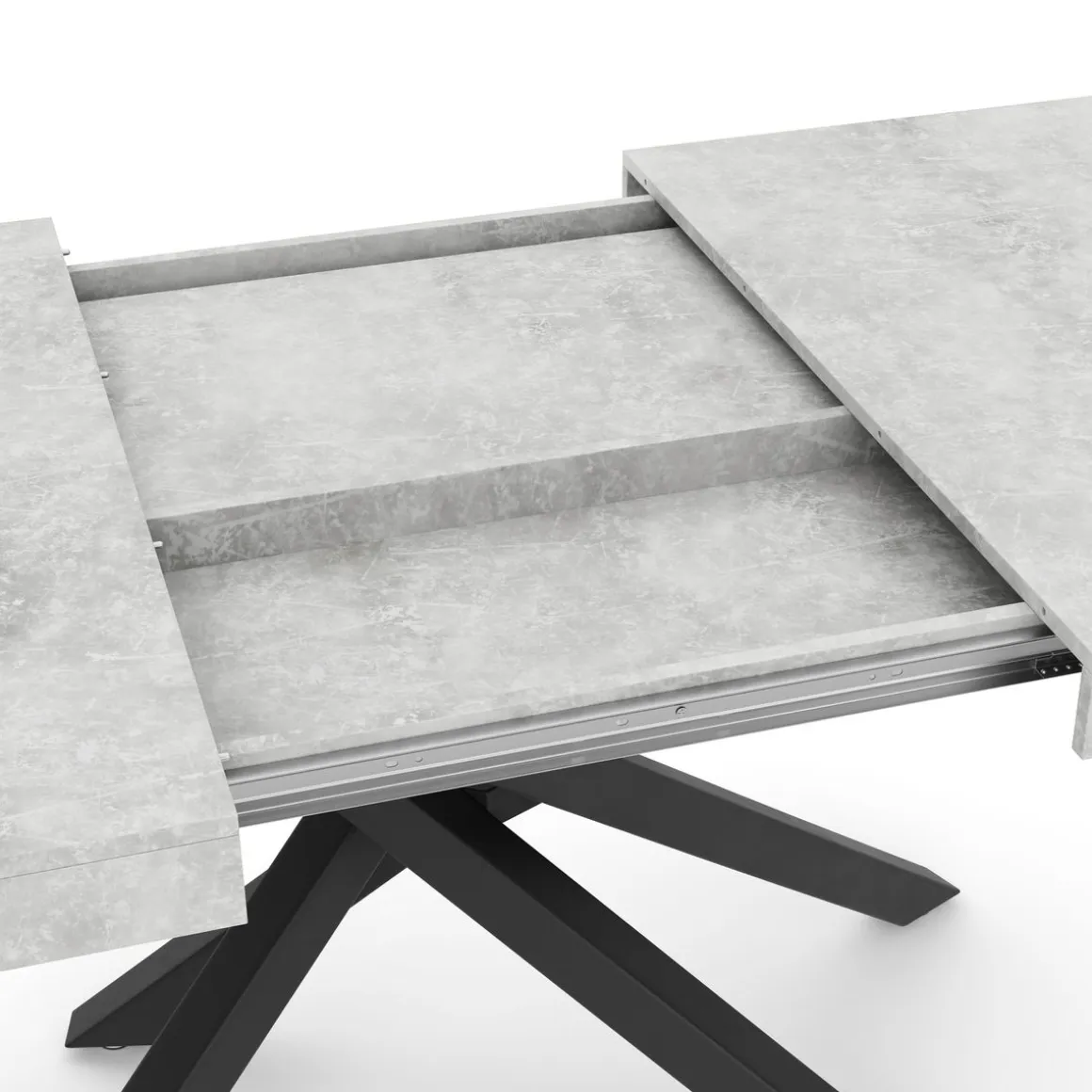 Esstisch ausziehbar LUCIANO 140/220 x 90 cm grau/schwarz