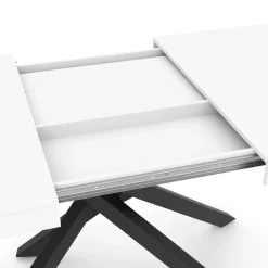 Esstisch ausziehbar LUCIANO 140/220 x 90 cm weiss/schwarz