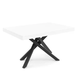 Esstisch ausziehbar LUCIANO 140/220 x 90 cm weiss/schwarz
