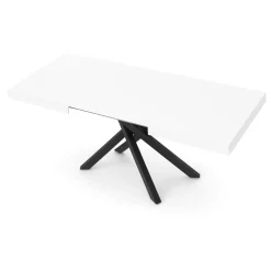 Esstisch ausziehbar LUCIANO 140/220 x 90 cm weiss/schwarz