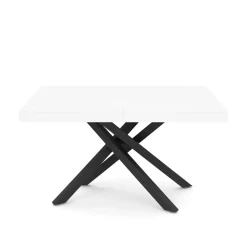 Esstisch ausziehbar LUCIANO 140/220 x 90 cm weiss/schwarz