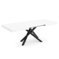 Esstisch ausziehbar LUCIANO 140/220 x 90 cm weiss/schwarz
