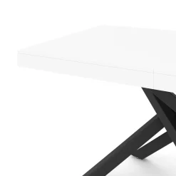 Esstisch ausziehbar LUCIANO 140/220 x 90 cm weiss/schwarz
