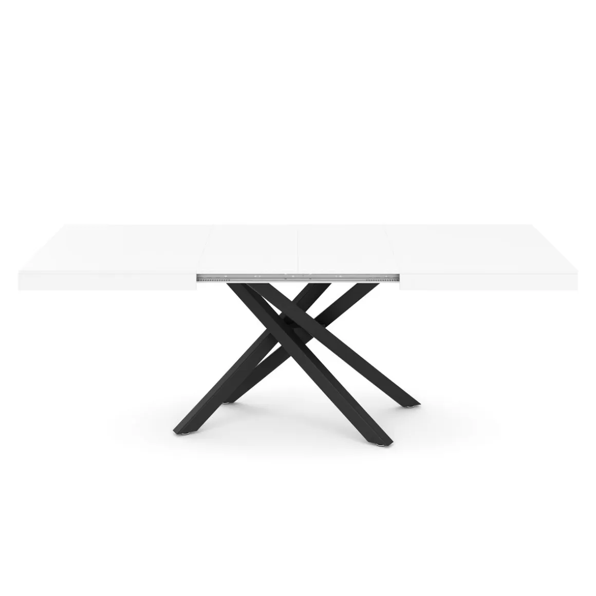Esstisch ausziehbar LUCIANO 140/220 x 90 cm weiss/schwarz
