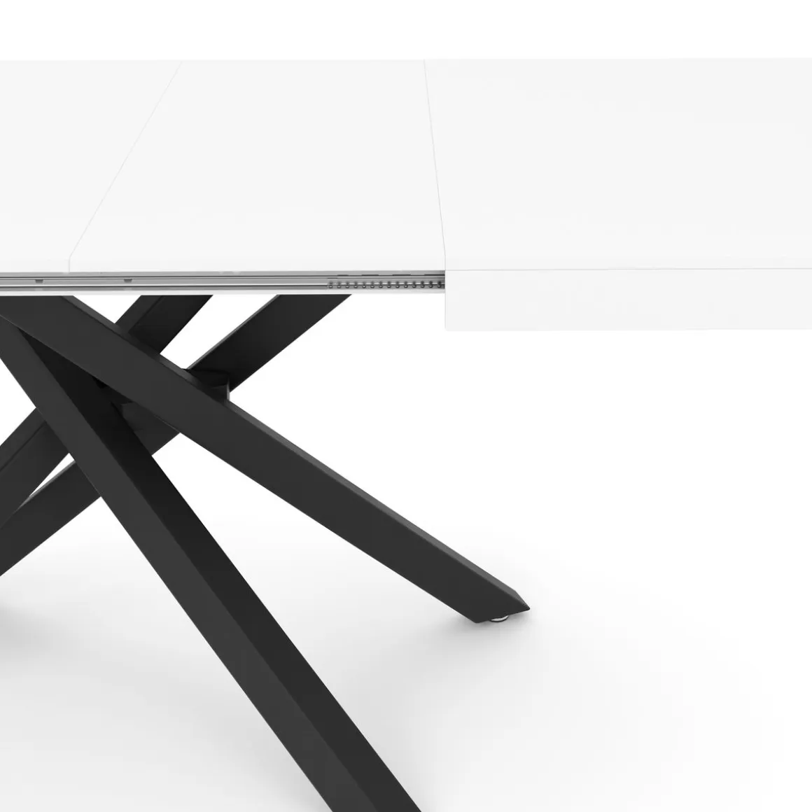 Esstisch ausziehbar LUCIANO 140/220 x 90 cm weiss/schwarz