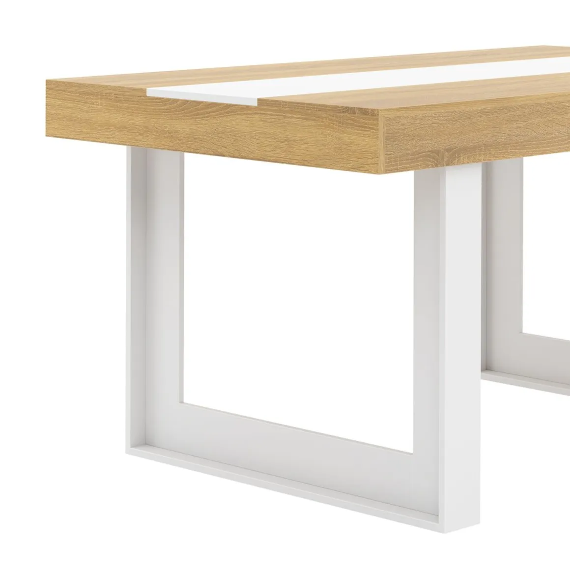 Esstisch CHELSEA 160 x 90 cm hellbraun/weiss