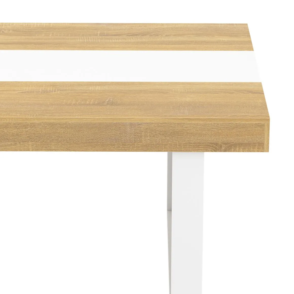 Esstisch CHELSEA 160 x 90 cm hellbraun/weiss