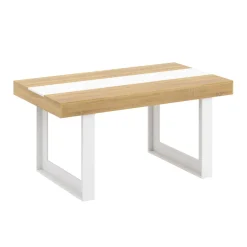 Esstisch CHELSEA 160 x 90 cm hellbraun/weiss