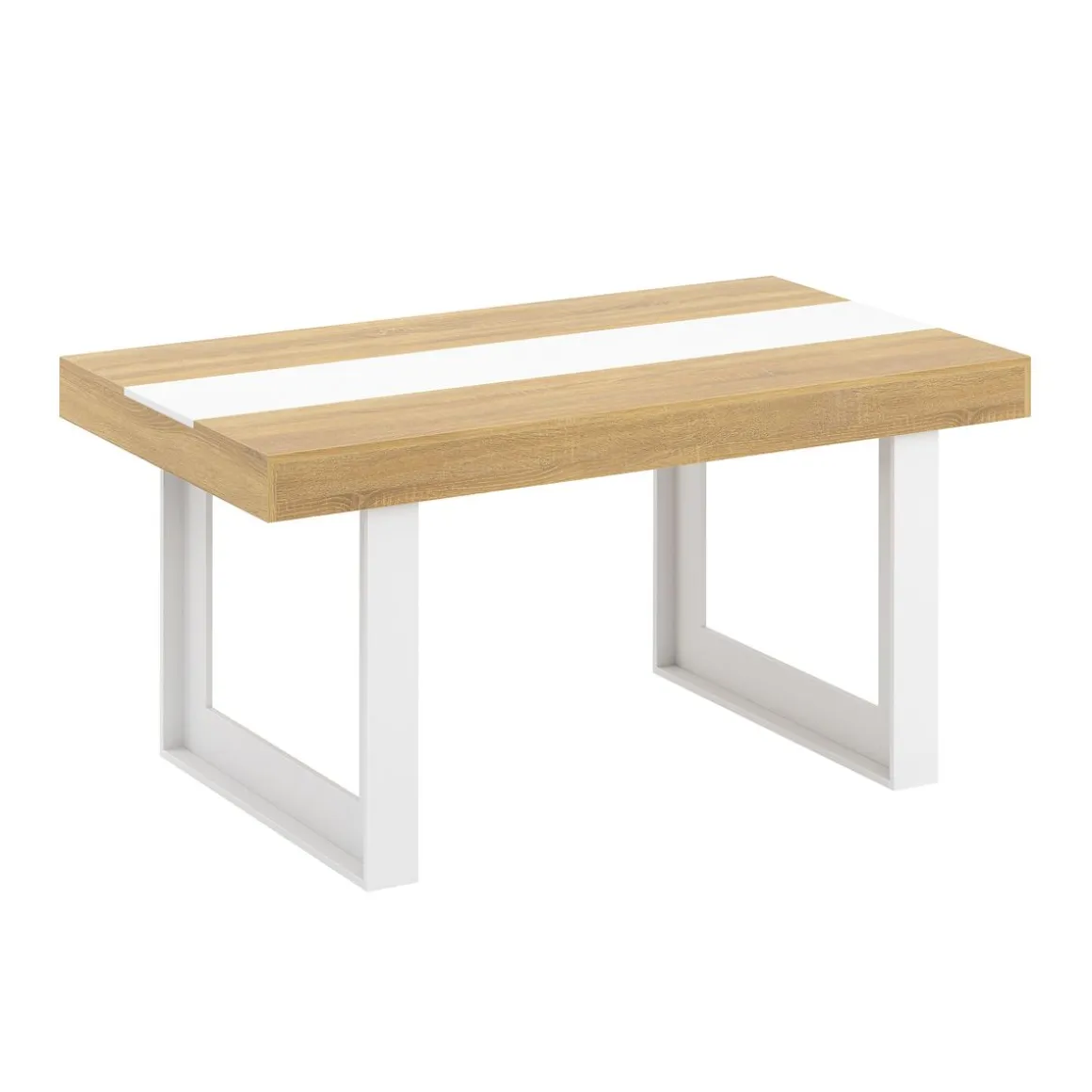 Esstisch CHELSEA 160 x 90 cm hellbraun/weiss