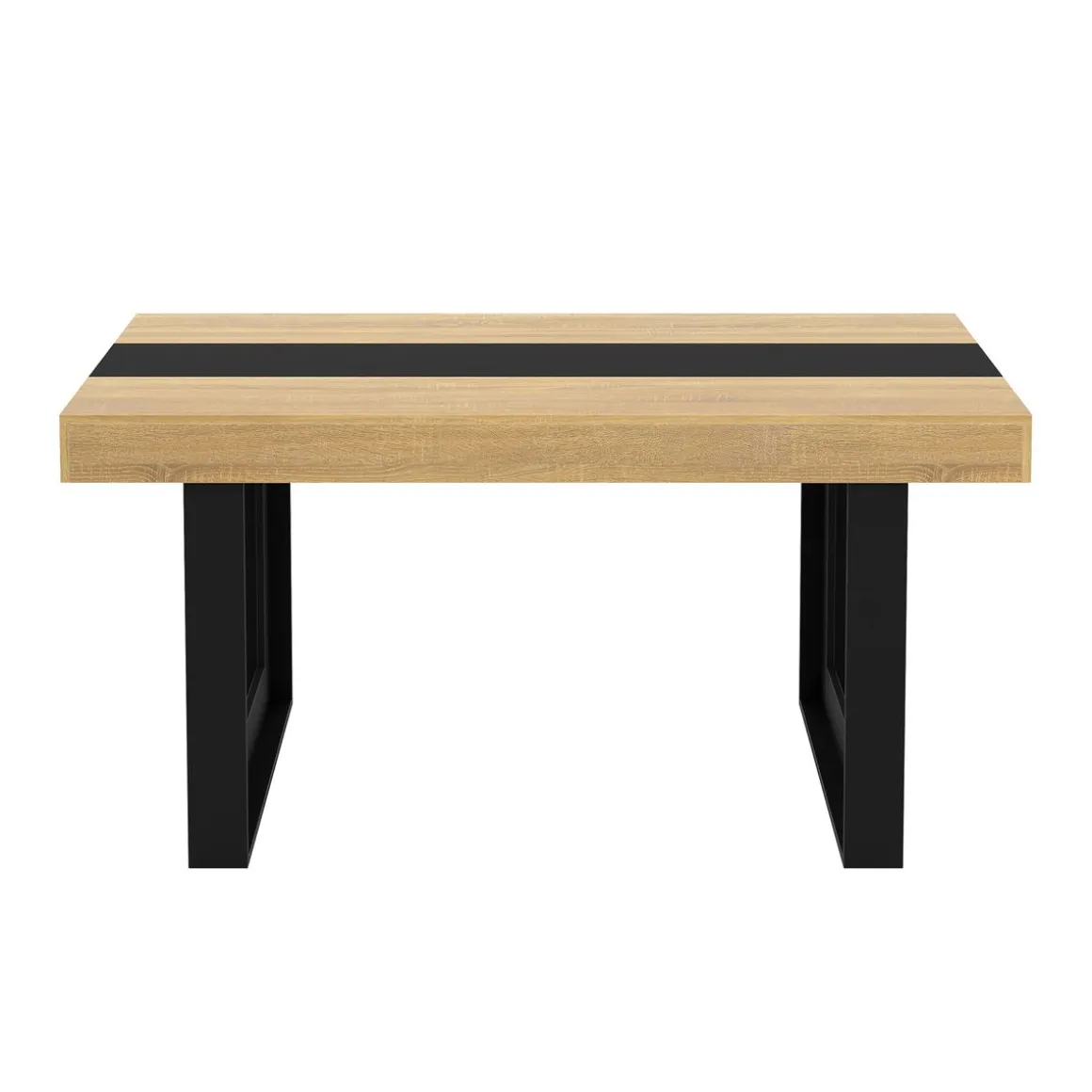 Esstisch CHELSEA 160 x 90 cm hellbraun/schwarz