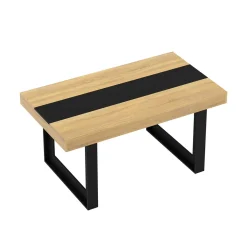 Esstisch CHELSEA 160 x 90 cm hellbraun/schwarz