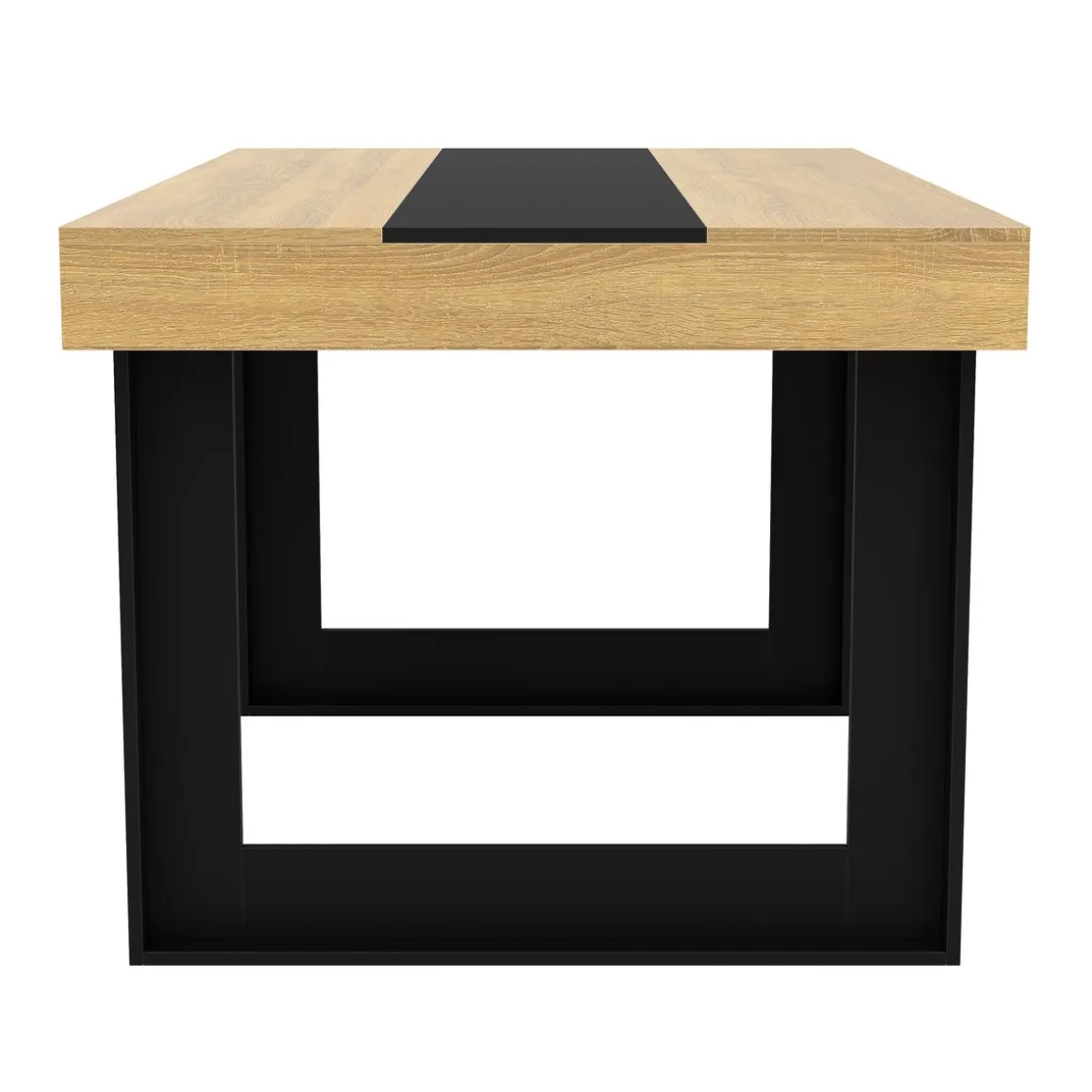 Esstisch CHELSEA 160 x 90 cm hellbraun/schwarz