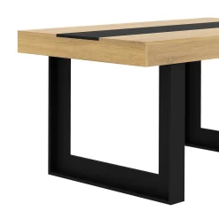 Esstisch CHELSEA 160 x 90 cm hellbraun/schwarz