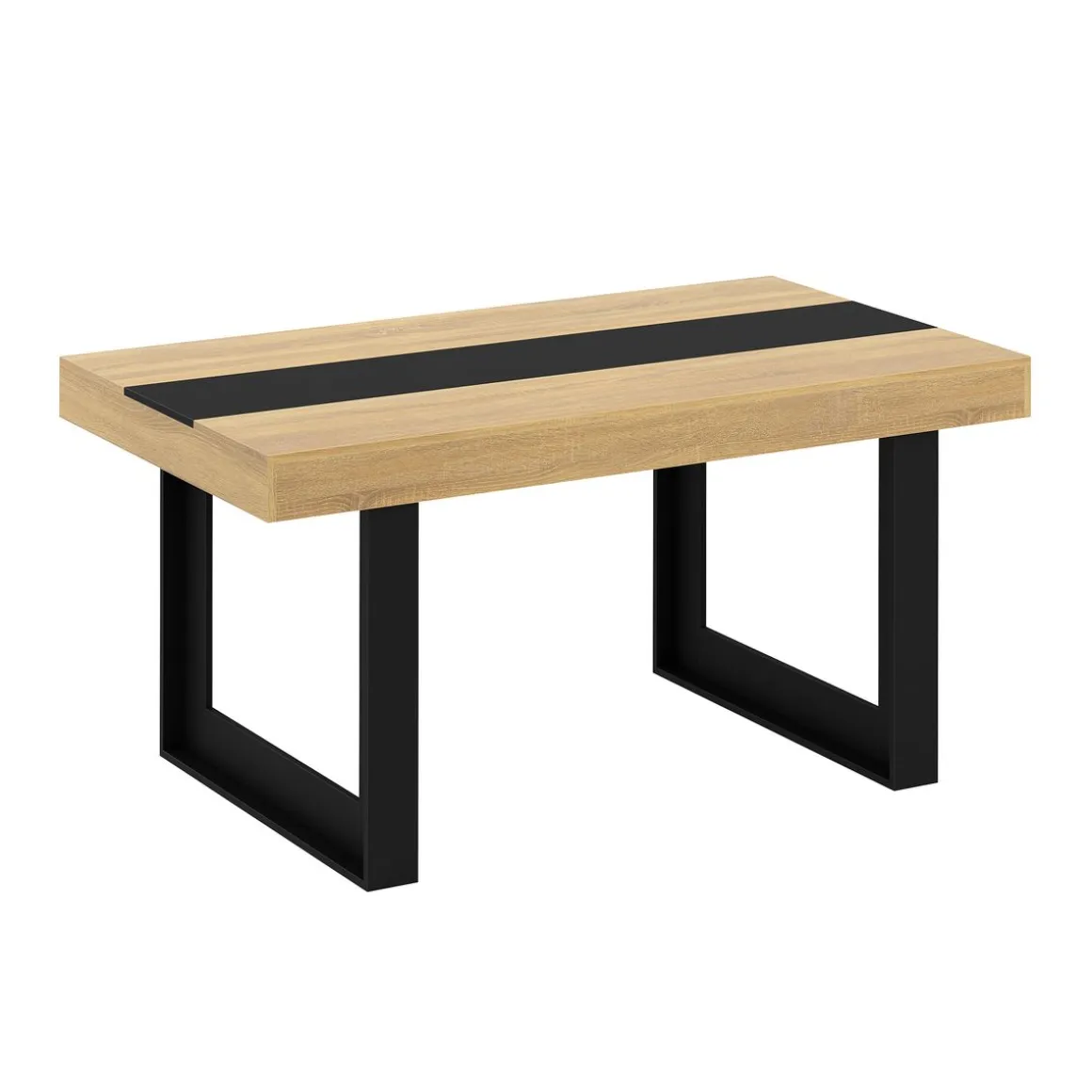 Esstisch CHELSEA 160 x 90 cm hellbraun/schwarz