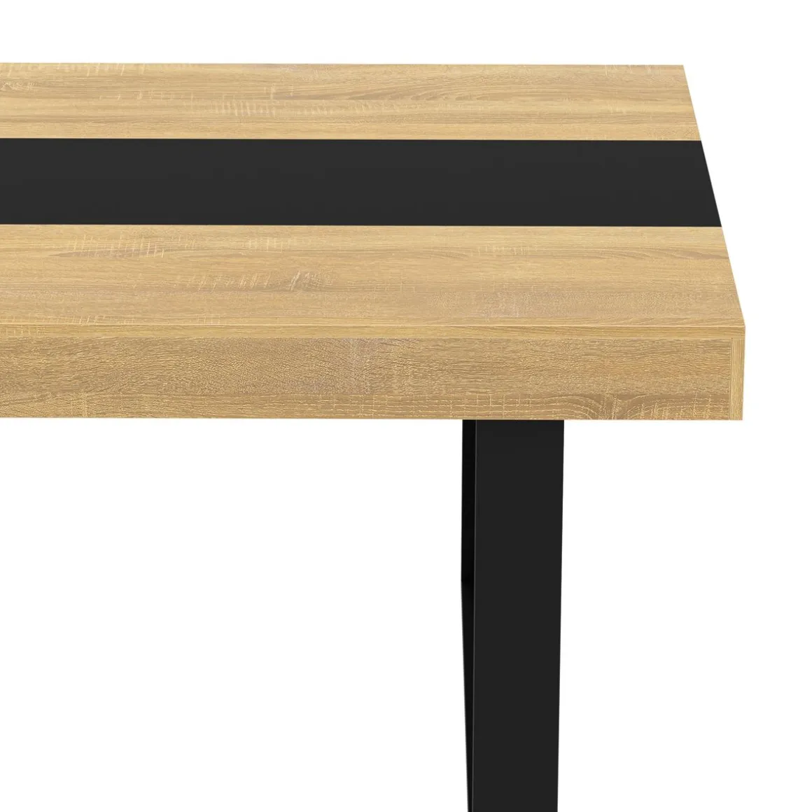 Esstisch CHELSEA 160 x 90 cm hellbraun/schwarz