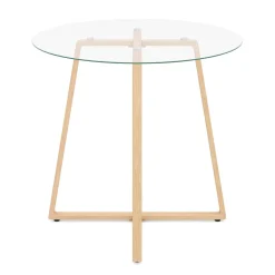 Esstisch Glas CRESSIDA rund 80 cm braun