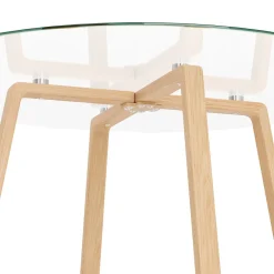 Esstisch Glas CRESSIDA rund 80 cm braun
