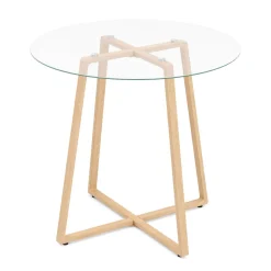 Esstisch Glas CRESSIDA rund 80 cm braun