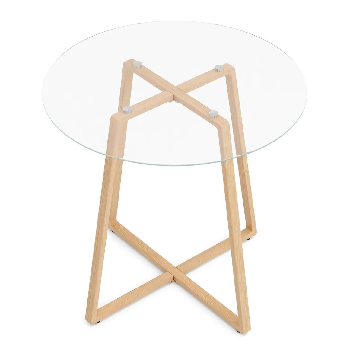 Esstisch Glas CRESSIDA rund 80 cm braun