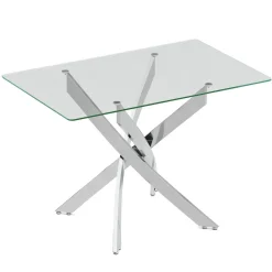 Esstisch Glas ECLIPSE 110 x 70 cm silber