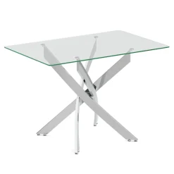Esstisch Glas ECLIPSE 110 x 70 cm silber