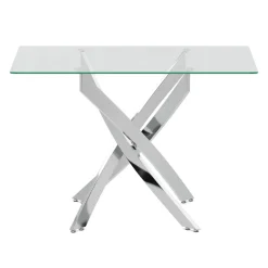 Esstisch Glas ECLIPSE 110 x 70 cm silber