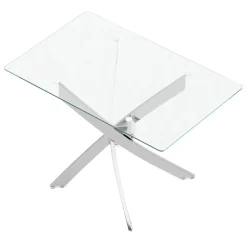 Esstisch Glas ECLIPSE 110 x 70 cm silber