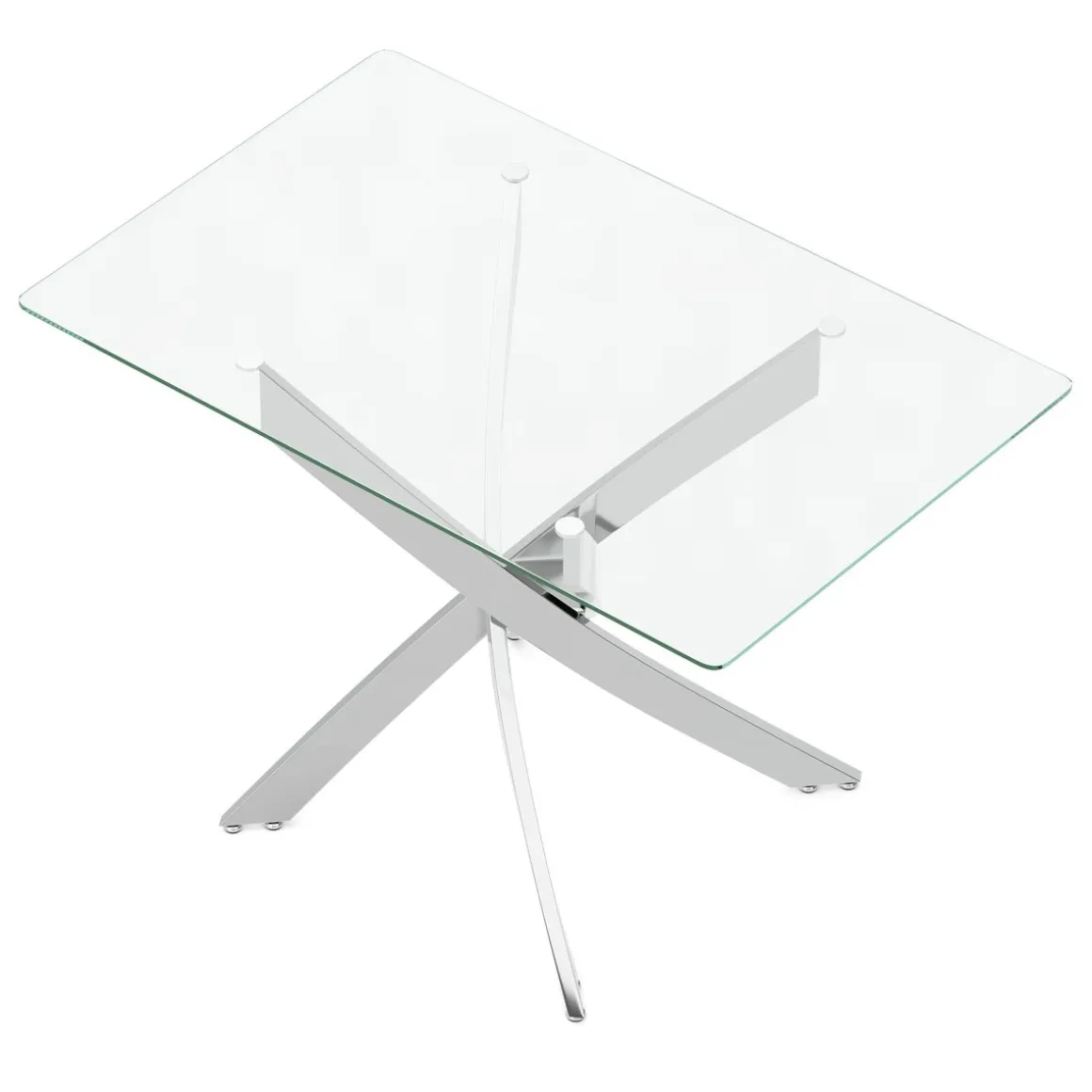 Esstisch Glas ECLIPSE 110 x 70 cm silber