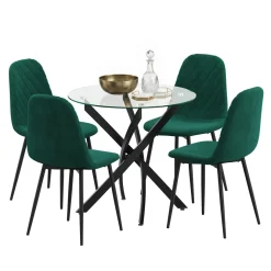 Esstisch Glas ELYSOR rund 80 cm schwarz