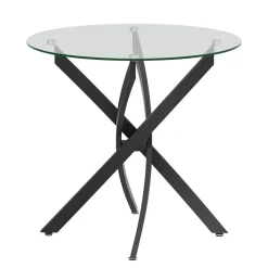 Esstisch Glas ELYSOR rund 80 cm schwarz