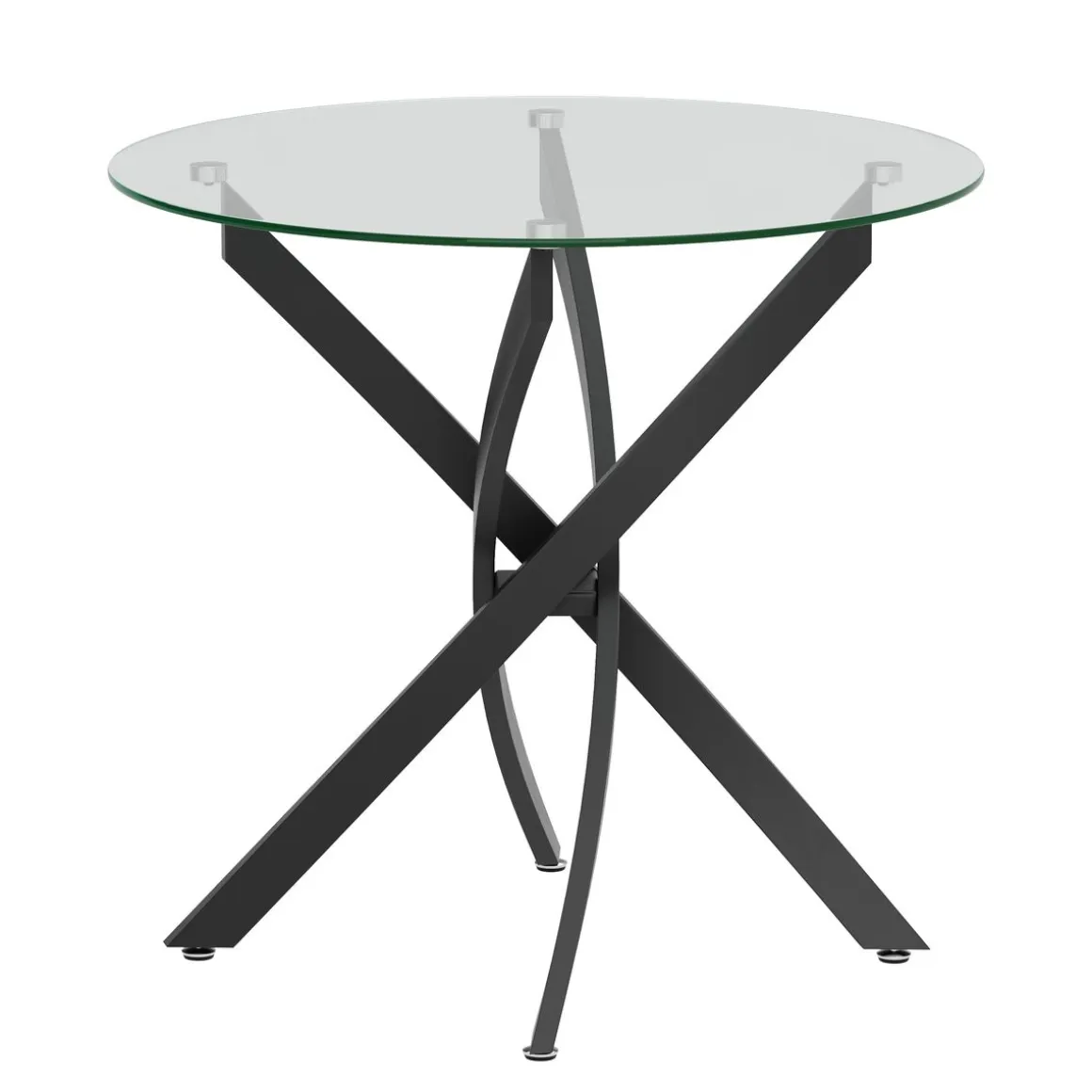 Esstisch Glas ELYSOR rund 80 cm schwarz