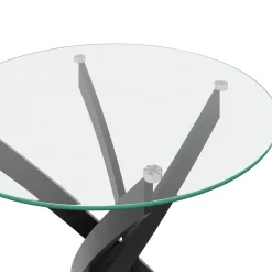 Esstisch Glas ELYSOR rund 80 cm schwarz