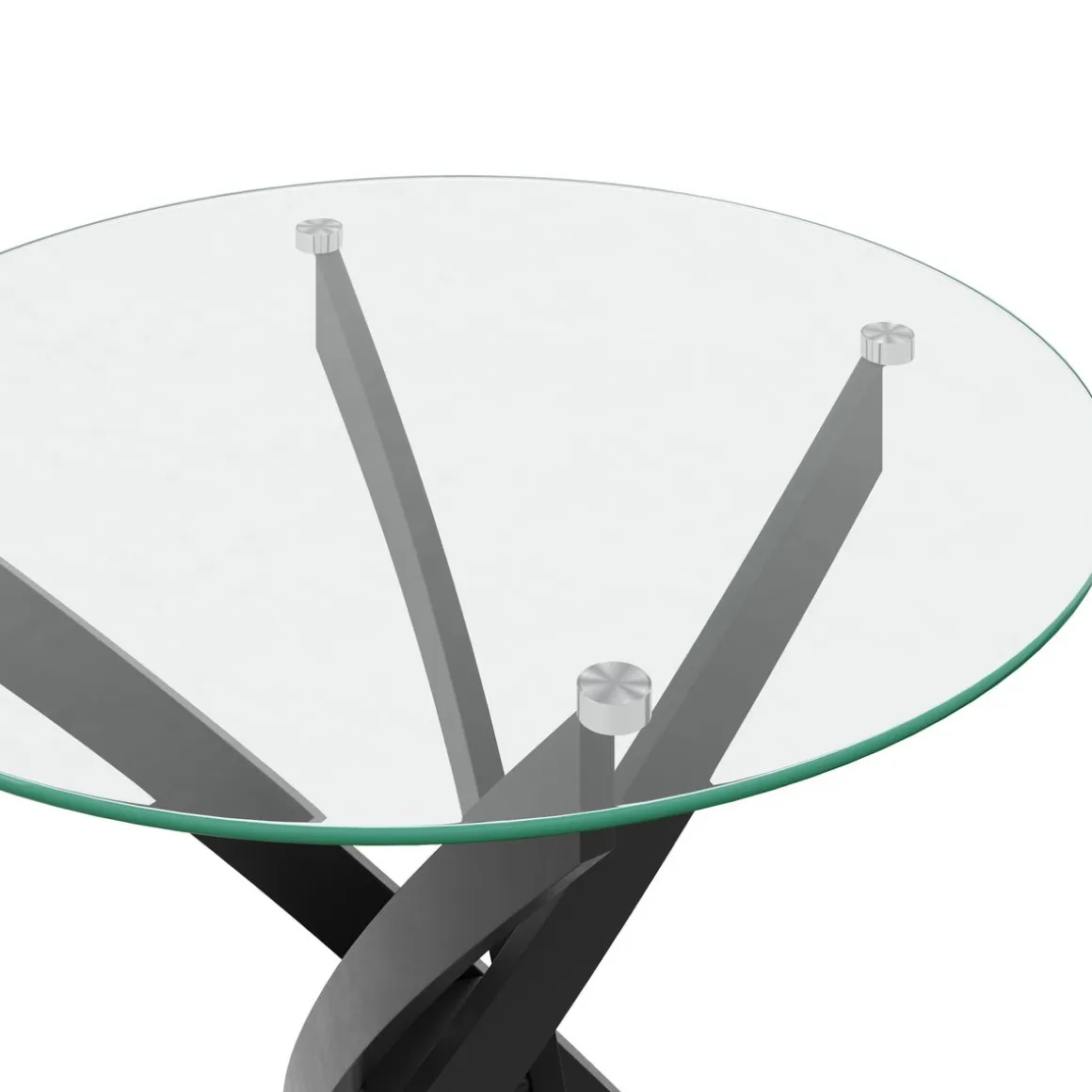 Esstisch Glas ELYSOR rund 80 cm schwarz