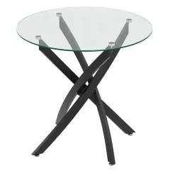 Esstisch Glas ELYSOR rund 80 cm schwarz