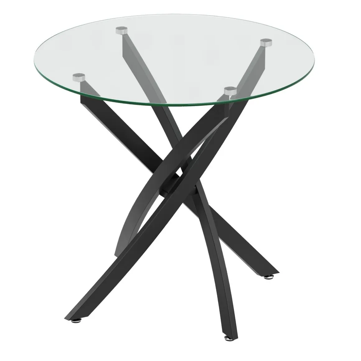 Esstisch Glas ELYSOR rund 80 cm schwarz