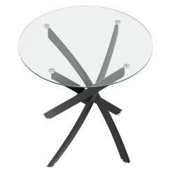 Esstisch Glas ELYSOR rund 80 cm schwarz