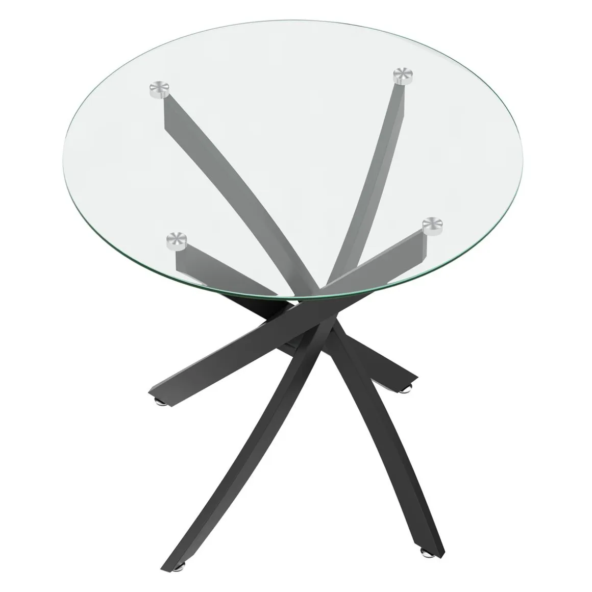 Esstisch Glas ELYSOR rund 80 cm schwarz
