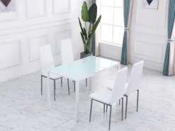 Esstisch Glas TIM 120 x 70 cm weiss