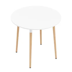 Esstisch GRELIA rund 80 cm weiss/natur
