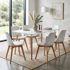 Esstisch GRELIA 100 x 70 cm weiss/natur
