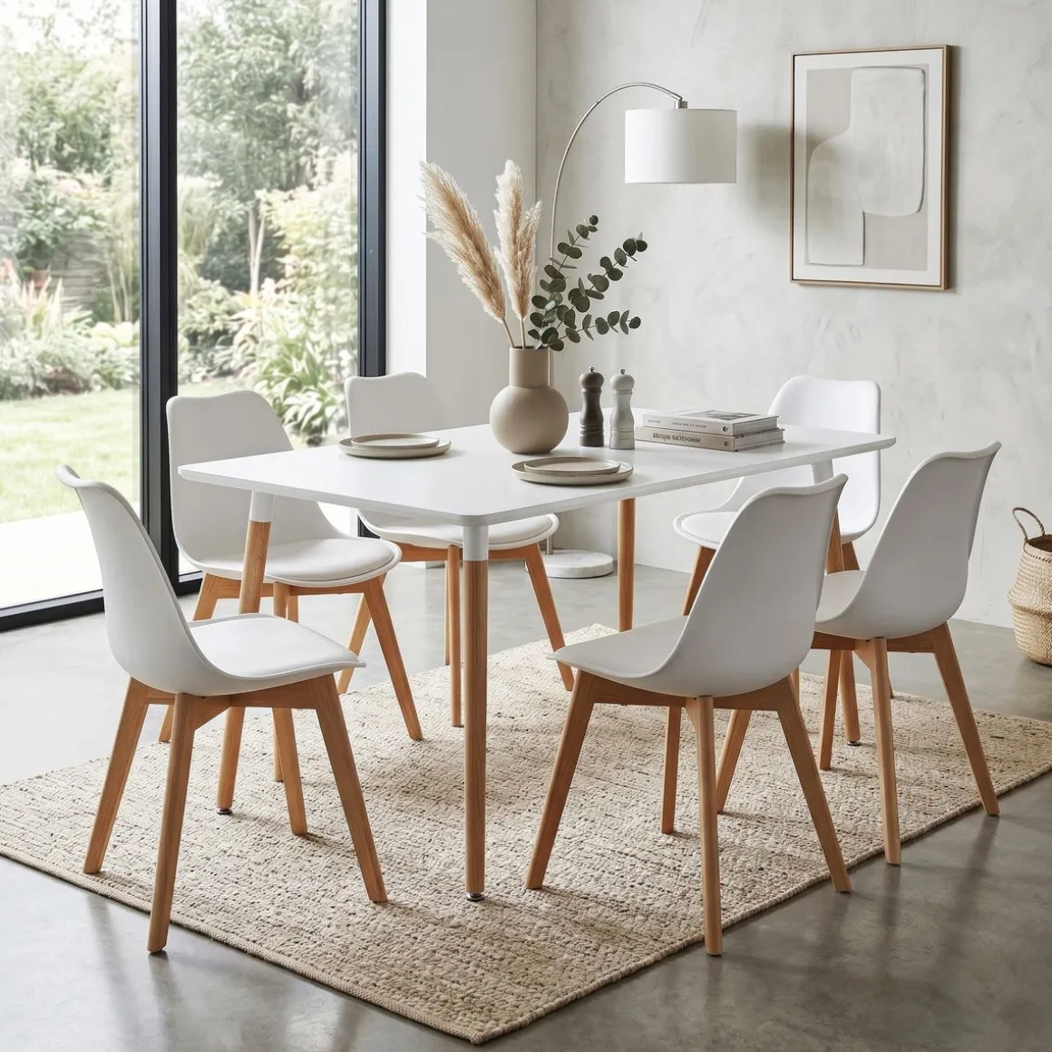 Esstisch GRELIA 100 x 70 cm weiss/natur
