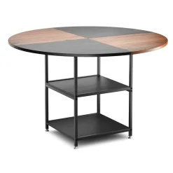 Esstisch GUSTAW rund 120 cm braun/schwarz