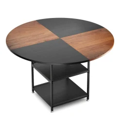 Esstisch GUSTAW rund 120 cm braun/schwarz