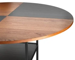 Esstisch GUSTAW rund 120 cm braun/schwarz